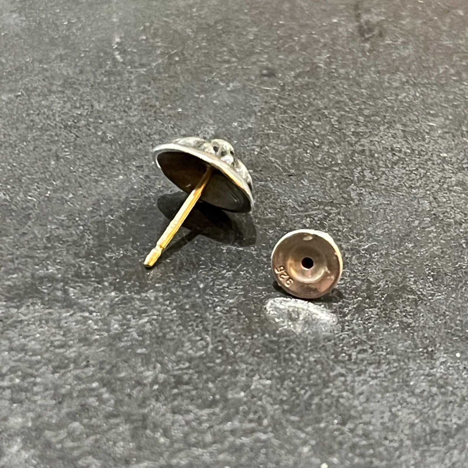 CHROME HEARTS クロスボールスタッドwithダイヤモンド クロムハーツ カスタム クロスボール スタッドピアス ダイヤ パヴェ