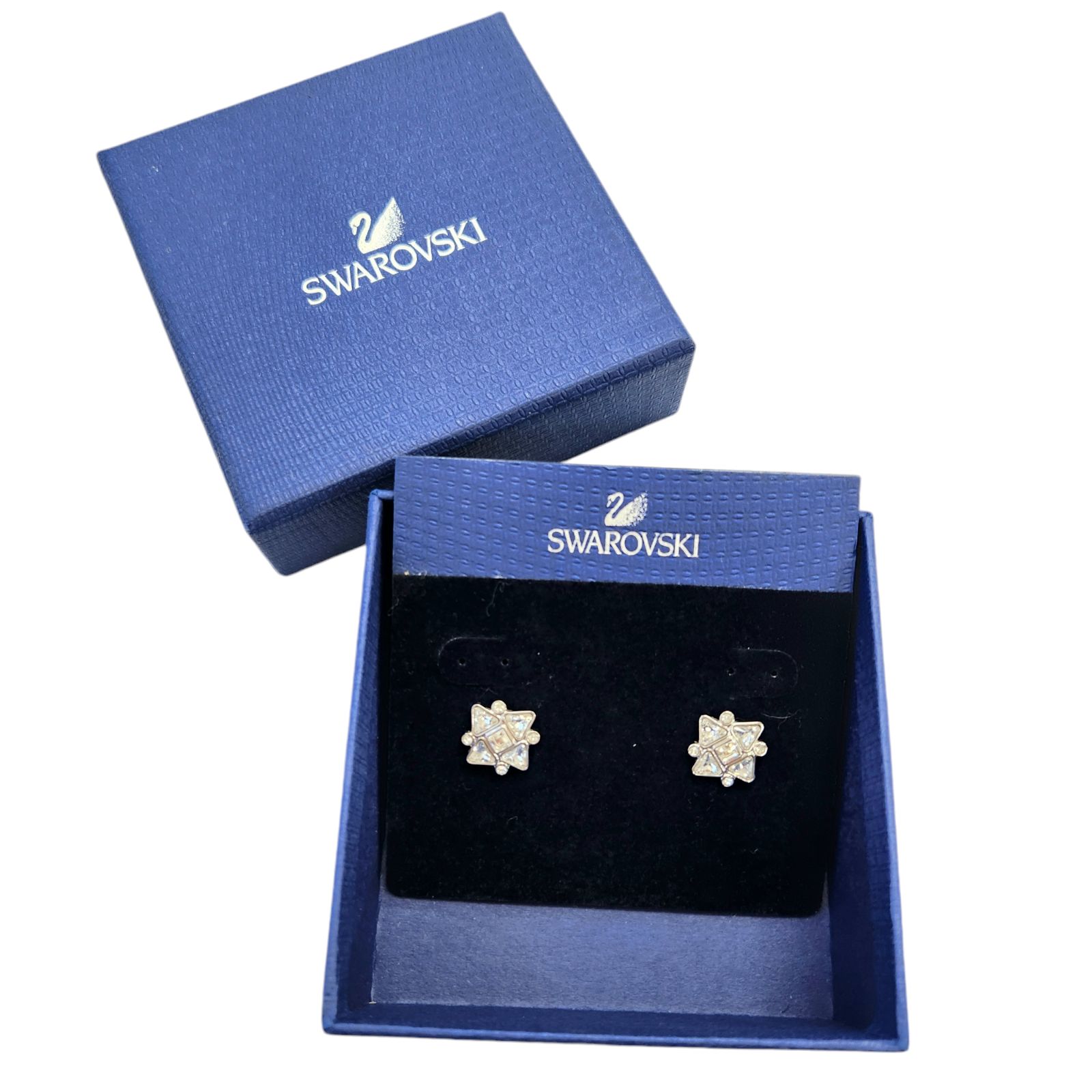 中古】SWAROVSKI ピアス 両耳 シルバー 箱付き スワロフスキー - メルカリ