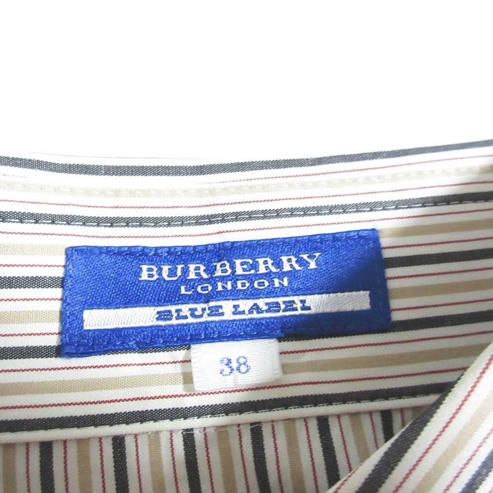 美品 BURBERRY BLUE LABEL バーバリーブルーレーベル ストライプ ロングスリーブシャツ 36 ブルー ホワイト レディース 古着 中古 楽天市場】バーバリーブルーレーベル 長袖 シャツの通販