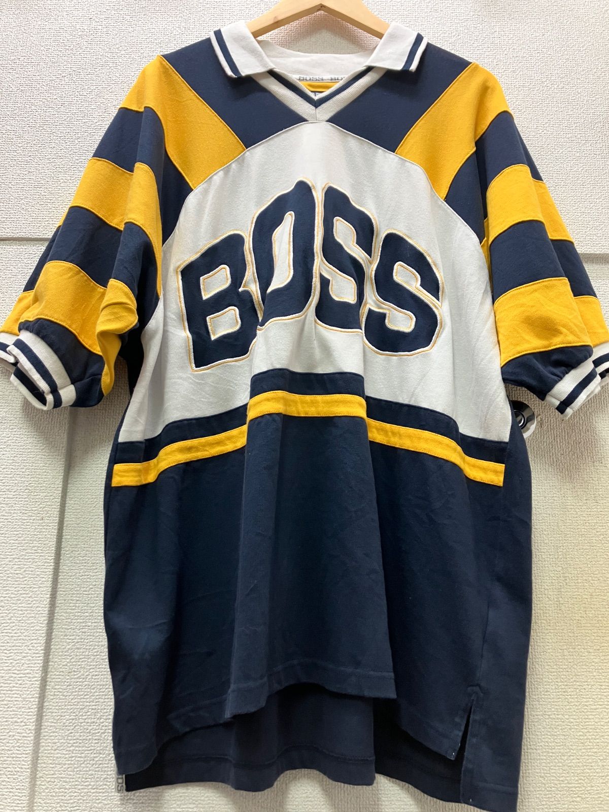 BOSS ゲームシャツ ラガーシャツ Shirt 夏物 メンズ US古着 アメリカ古着 フェード ビッグシルエット オーバーサイズ BIG SIZE ボックスシルエット B系 HIP-HOP ストリート STREET