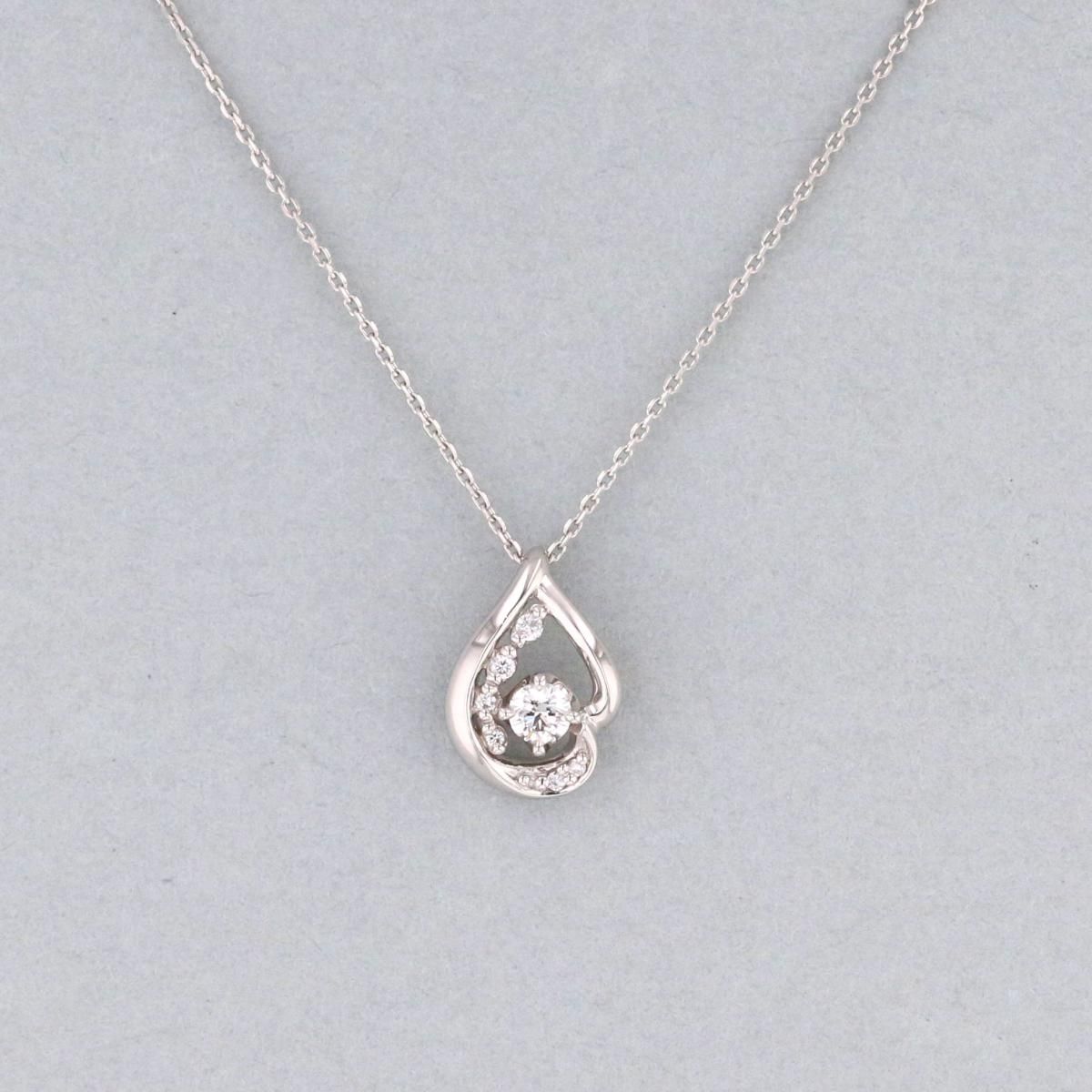 美品】4℃ （ヨンドシー） PT850 ダイヤモンドネックレス