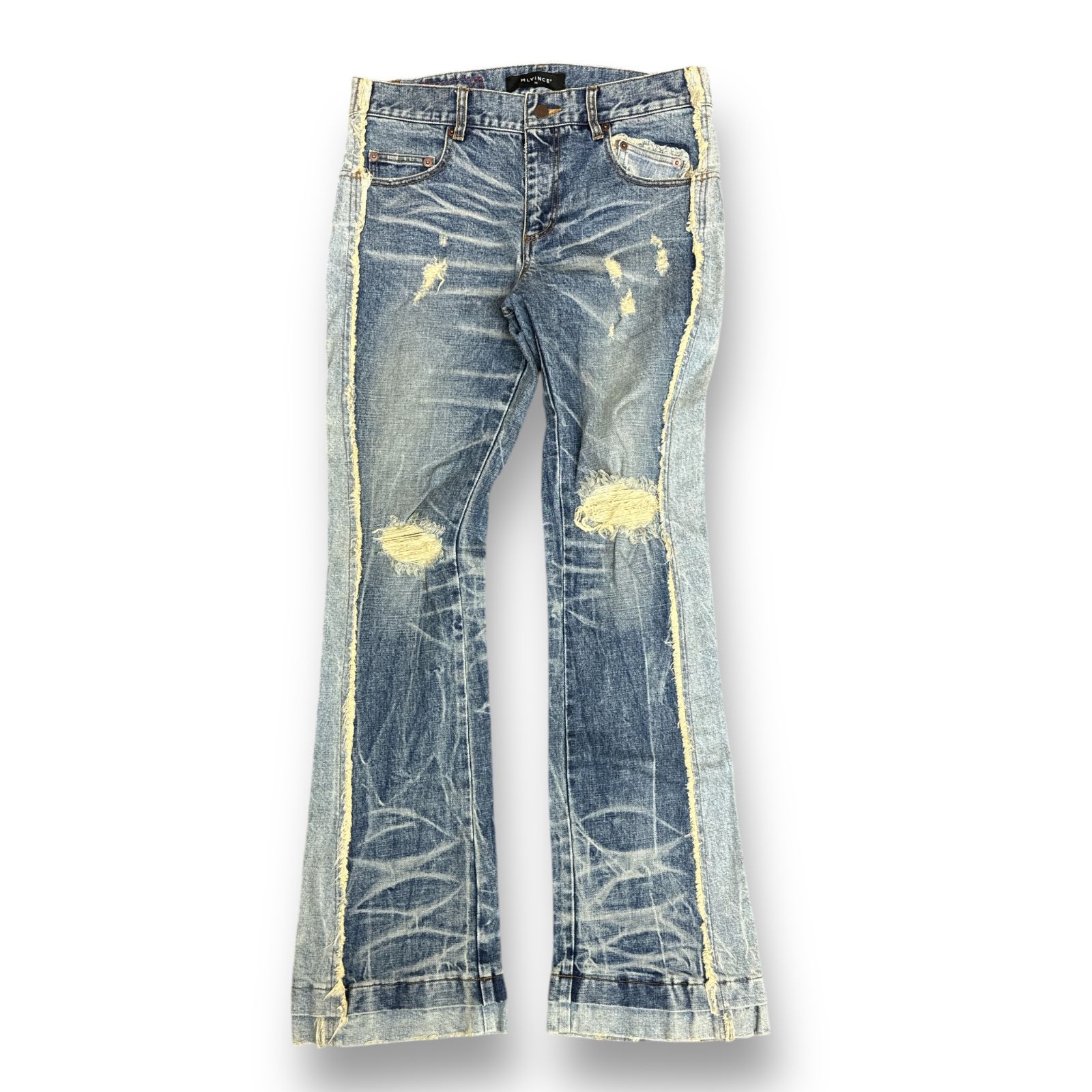 定価66000円 MLVINCE 23AW DB Flare Jeans ダメージフレアデニム ジーンズ メルヴィンス 30 77523A4