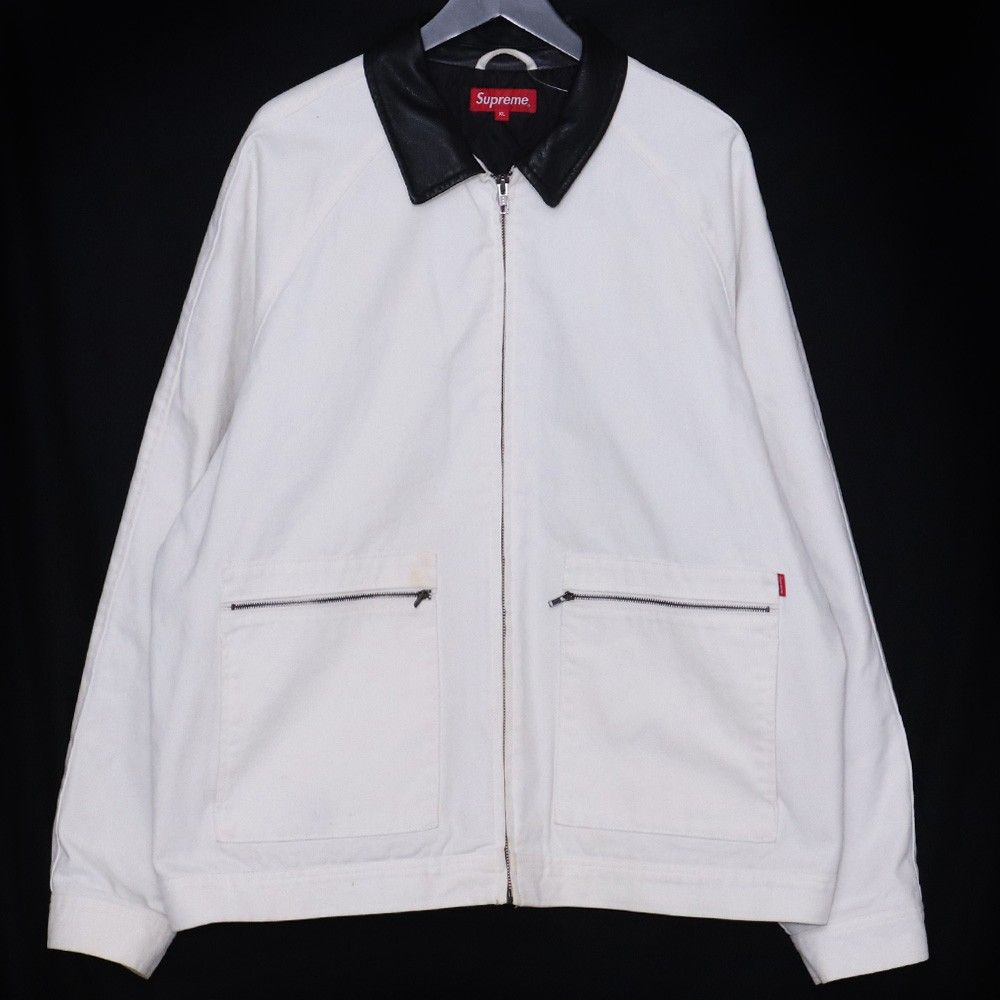 SUPREME Leather Collar Work Jacket XLサイズ ホワイト - メルカリ