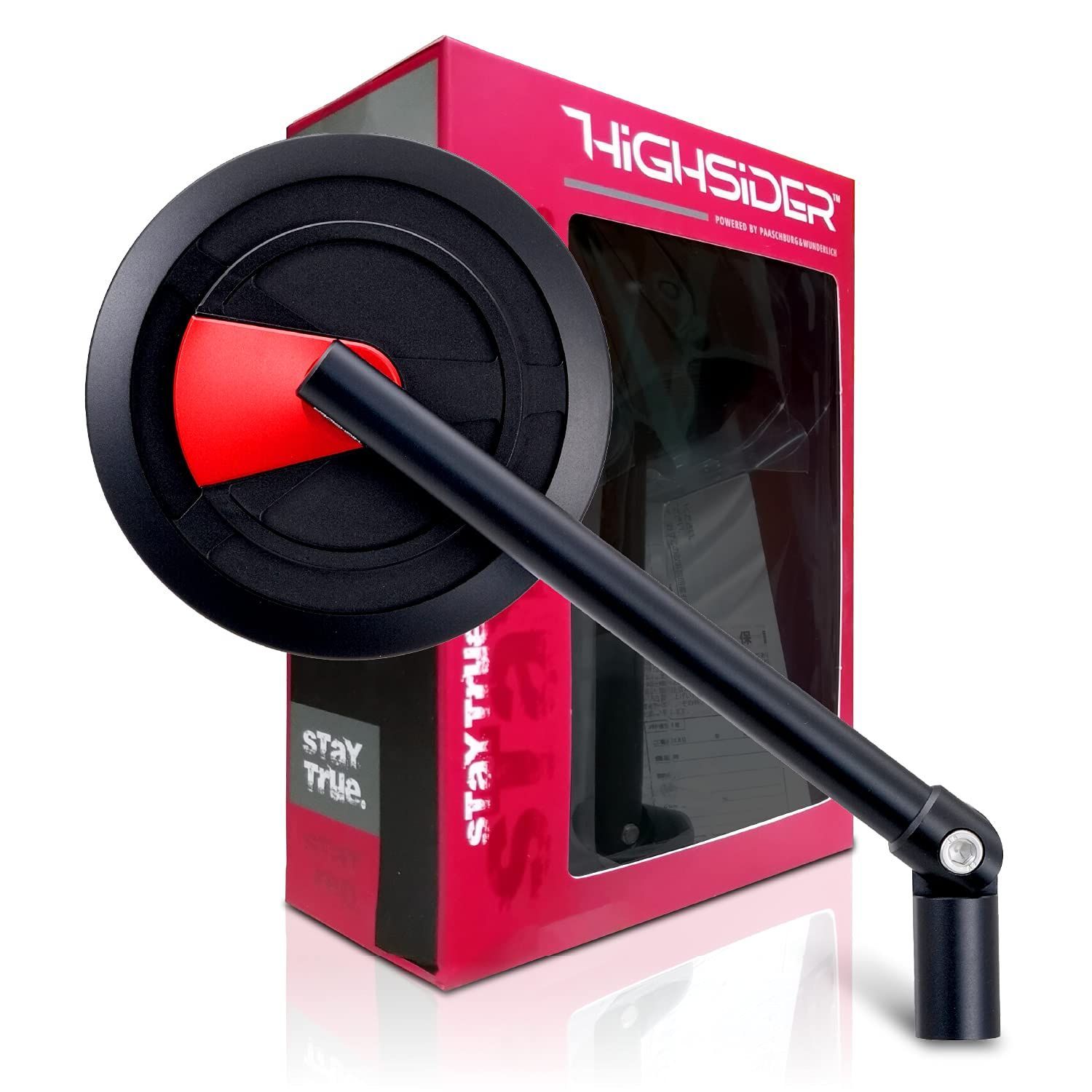 エンタープライズEP1 レッド デイトナ Daytona HIGHSIDER ハイサイダー バイク用 ロッドミラー 片側1本 10mm正 逆ネジ対応 ECE規格クリア エンタープライズEP1 ブラストブラック レッド 15591