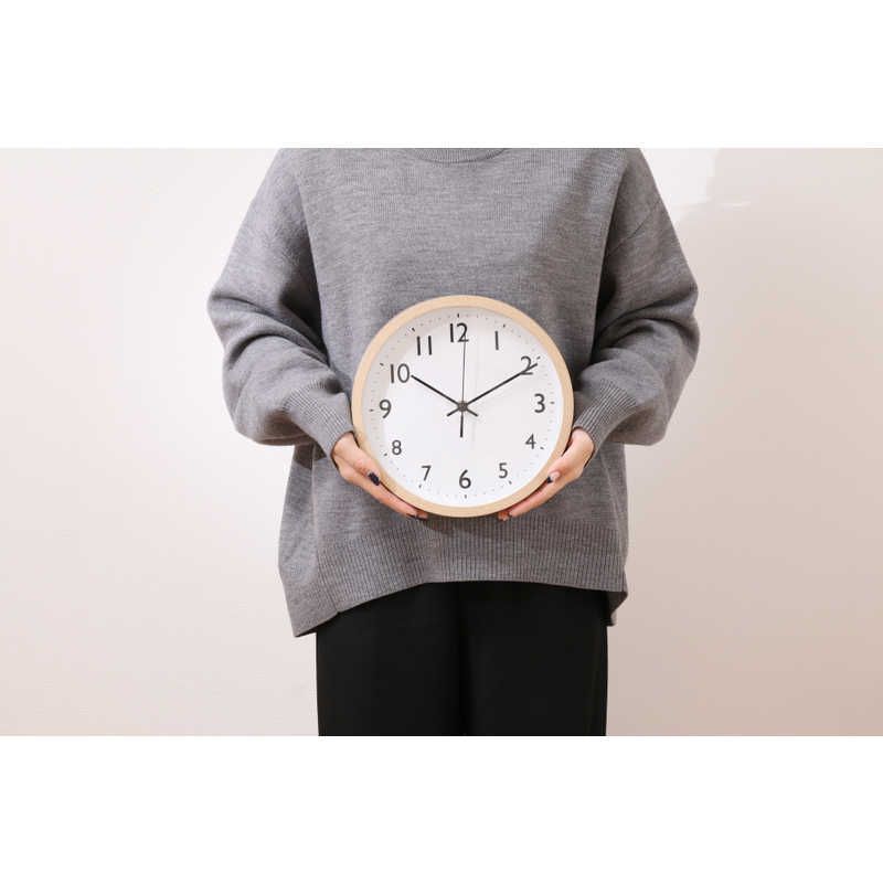 新品 未開封 】 不二貿易 掛け時計 25cm ナチュラル 19074 未使用 送料
