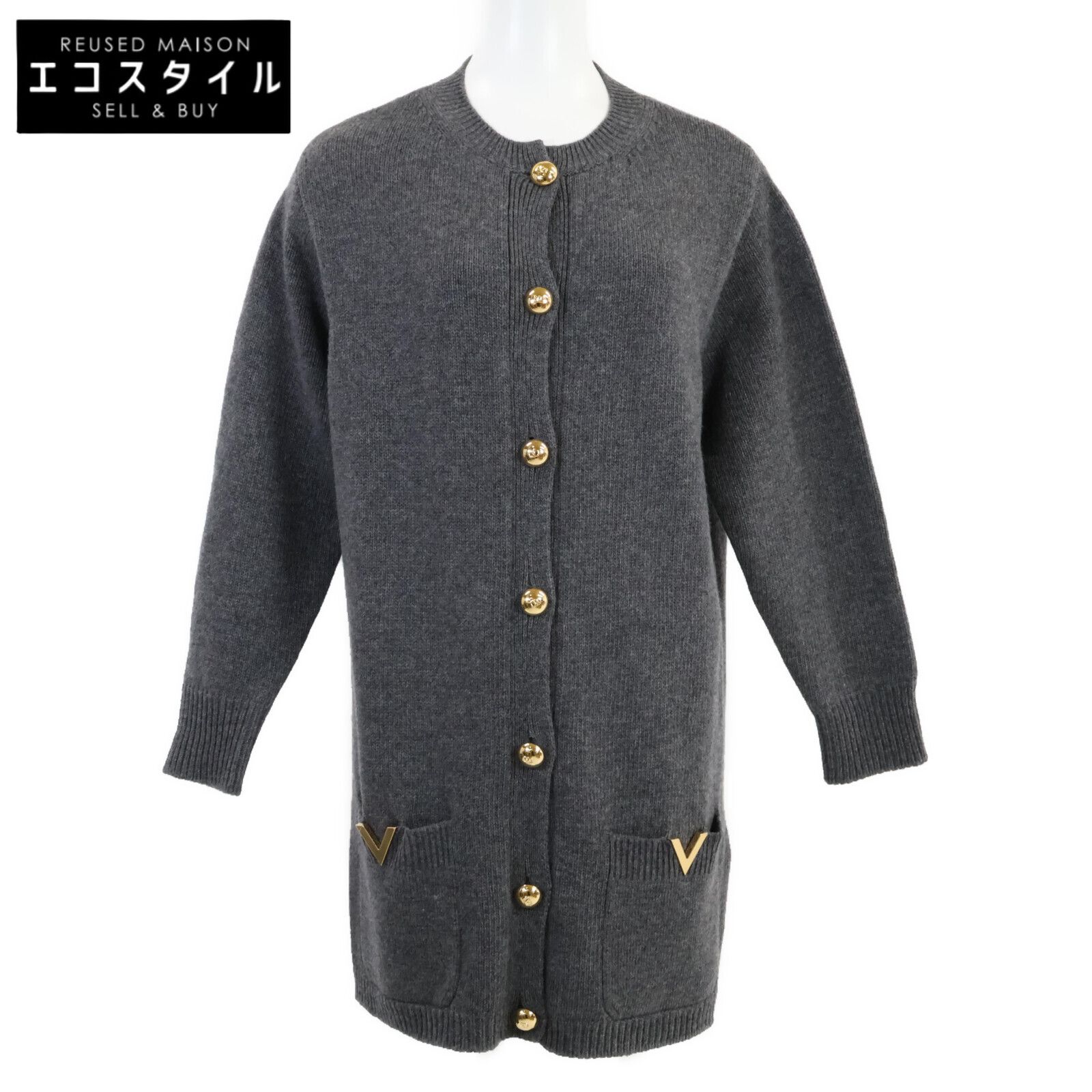 定価50万 VALENTINO 23AW ウール ストラス装飾 カーディガン VALENTINO(ヴァレンティノ) カーディガン(レディース) - 海外