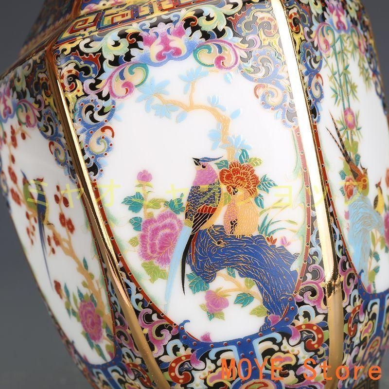 乾隆琺瑯彩六方瓶 景徳鎮 陶磁器 装飾品 現代工芸品 美術品 置物 乾隆琺瑯彩六方瓶 景徳鎮 陶磁器 装飾品 現代工芸品 美術品 置物