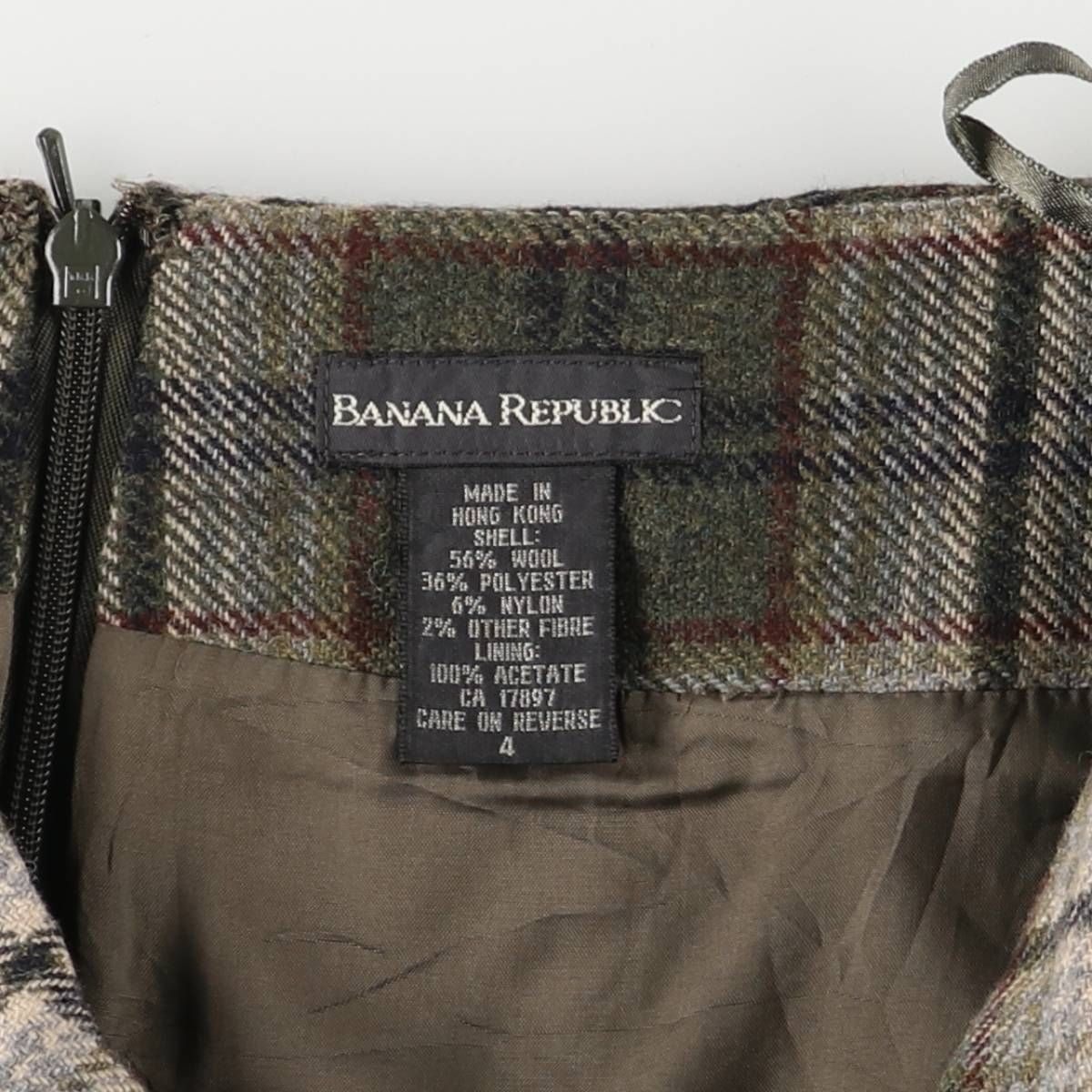 古着 バナナリパブリック BANANA REPUBLIC チェック柄 ウール ロング Aラインスカート レディースM相当 eaa588455 SIROKUMA-CORPORATION_COM