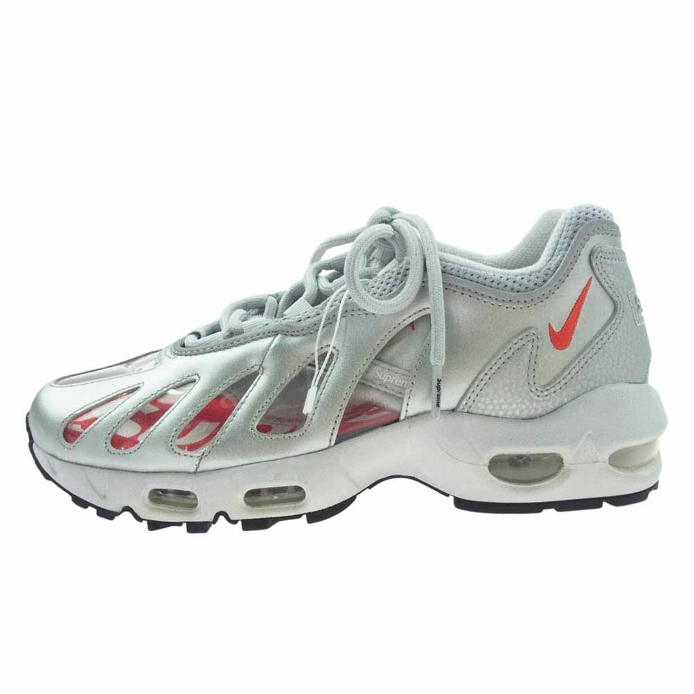 Supreme シュプリーム × NIKE ナイキ CV7652-001 AIR MAX 96 エアマックス METALLIC SILVER SPEED RED CLEAR メタリックシルバー スピードレッド クリア スニーカー