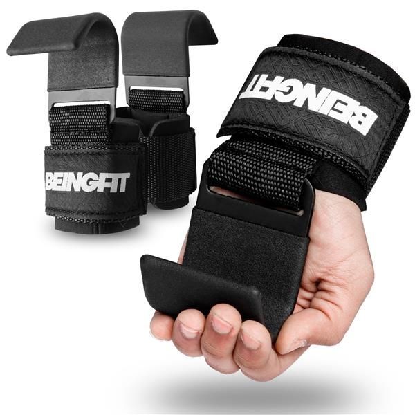 新品 Beingfit ウエイトリフティングフック - 握力サポート＆プロフェッショナルグリップ強化、耐久性＆快適性向上、男女兼用フィットネスアクセサリー