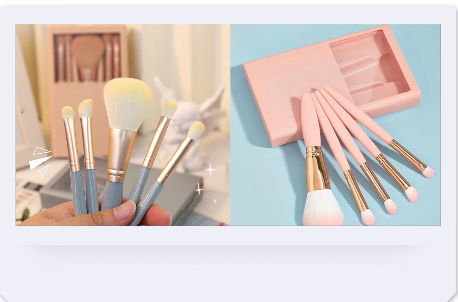 メイクブラシ セット 化粧筆 化粧ブラシ 5本セット ケース付き ミラー