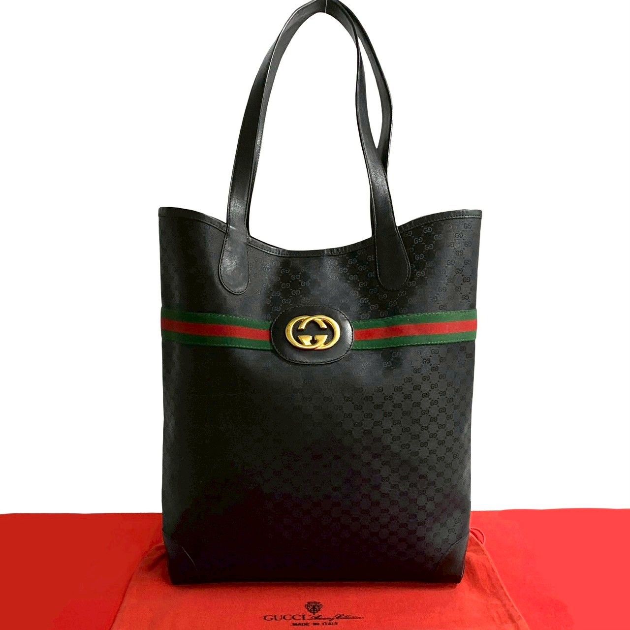 GUCCI オールドグッチ ヴィンテージ GG ロゴ レザー トートバッグ 極 美品 GUCCI グッチ オールドグッチ ヴィンテージ シェリー