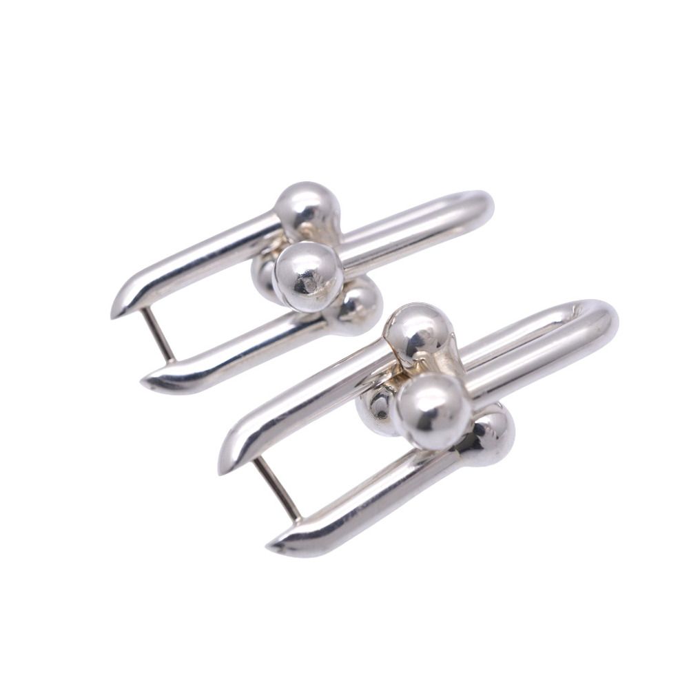 美品 ティファニー ハードウェア リンク ラージ ピアス シルバー 925