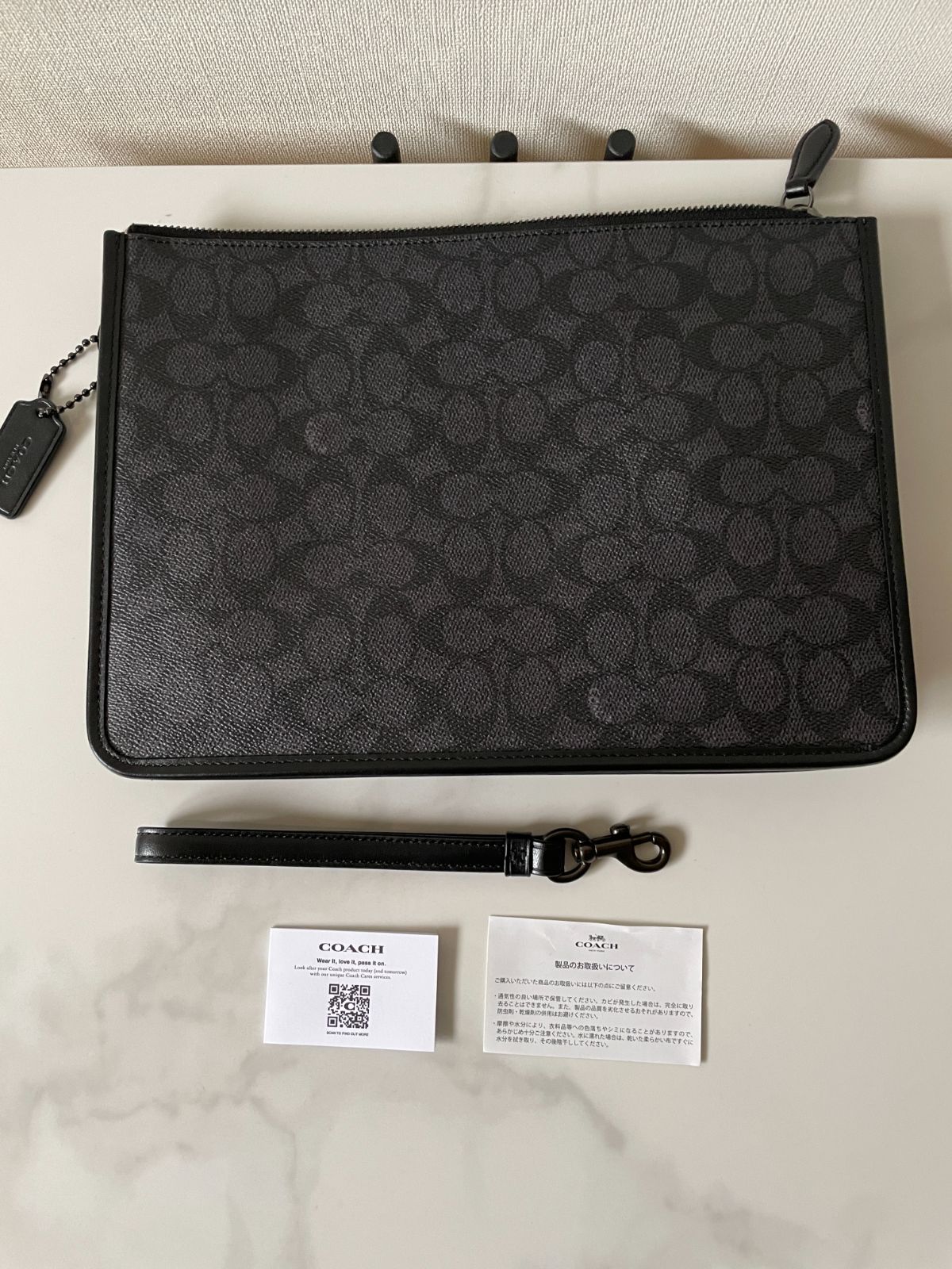 極美品】COACH コーチ チャーター ポーチ・シグネチャー 極美品】COACH コーチ チャーター ポーチ・シグネチャー