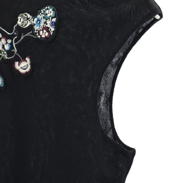 Vivienne tam 赤いドラゴン刺繍 半袖ハーフジップトップス Vivienne tam 赤いドラゴン刺繍 半袖ハーフジップトップス