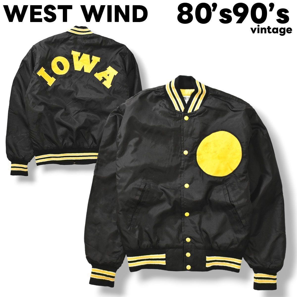 80s90s ヴィンテージ WEST WIND IOWA ビッグワッペン入り
