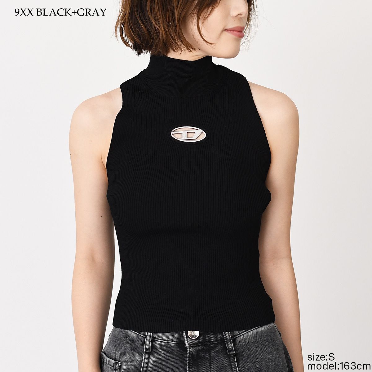 試着のみ　DIESEL ブラックニットトップ DIESEL（ディーゼル）の「レディース ニット M-ONERVA-TOP（ニット