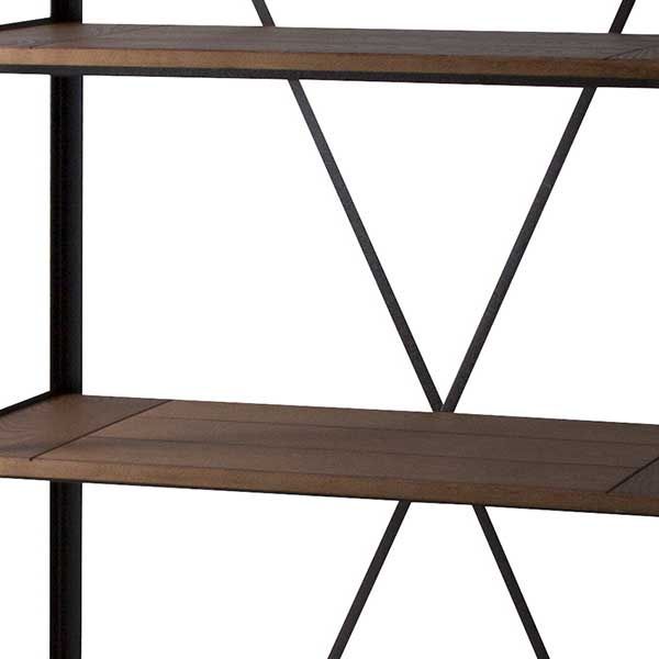 ヴィンテージ調なディスプレイラック ４段 ハンマートーン仕上げ 店舗用 業務用 W91×D43×H180cm No.938 ブラック MARWIL-DEMENAGEMENTS_CH