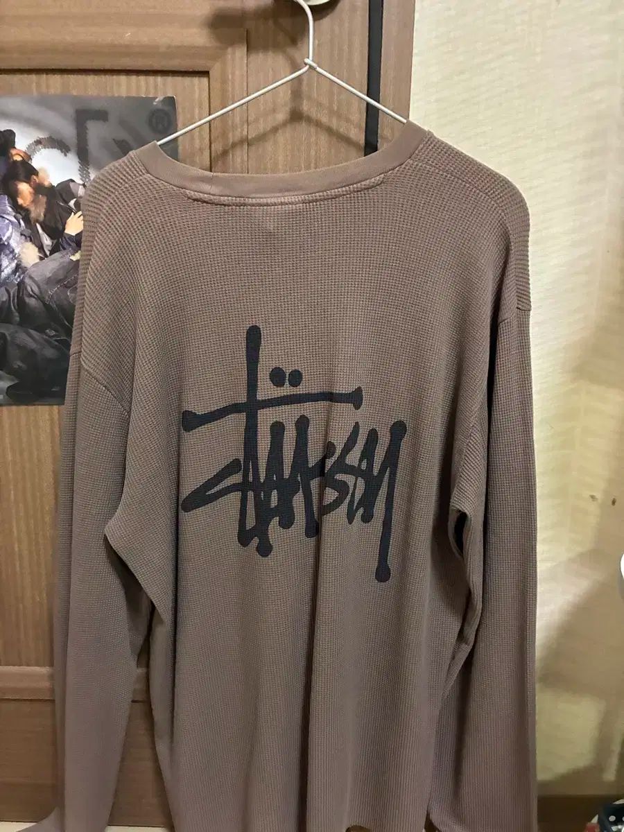 STUSSY ステューシー ラグラン サーマル 長袖 ロングスリーブ 茶色 L