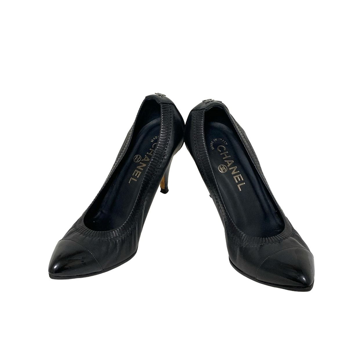 CHANEL シャネル パンプス 36C レディース - G26119 黒 アウトソール張替済 レザー