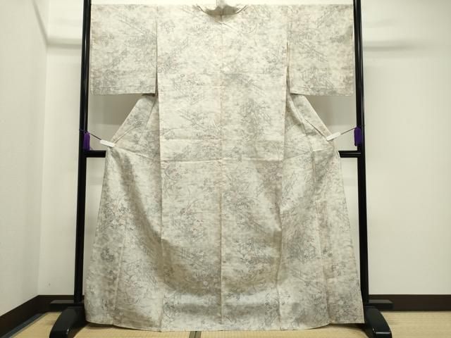 平和屋着物＃道中着 紬地 霞文 正絹 逸品 CAAT0503dy