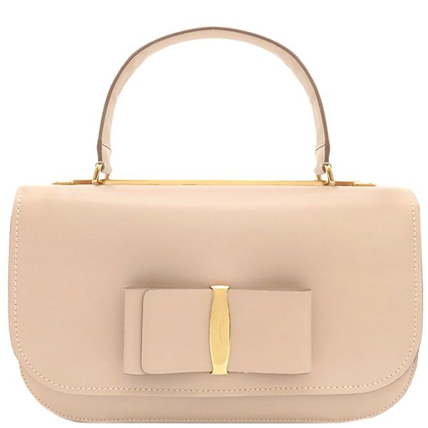 未使用 Ferragamo フェラガモ ヴァラリボン レザー ピンク ゴールド FERRAGAMO 返品可 サルヴァトーレフェラガモ Salvatore