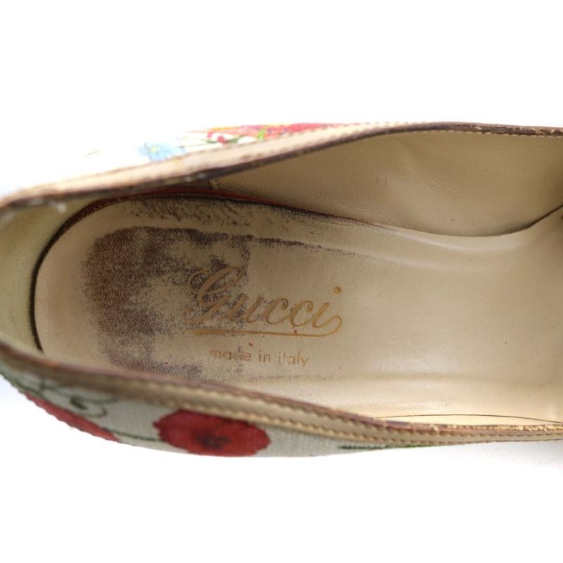 グッチ GUCCI バンブー ホースビット パンプス ハイヒール 花柄