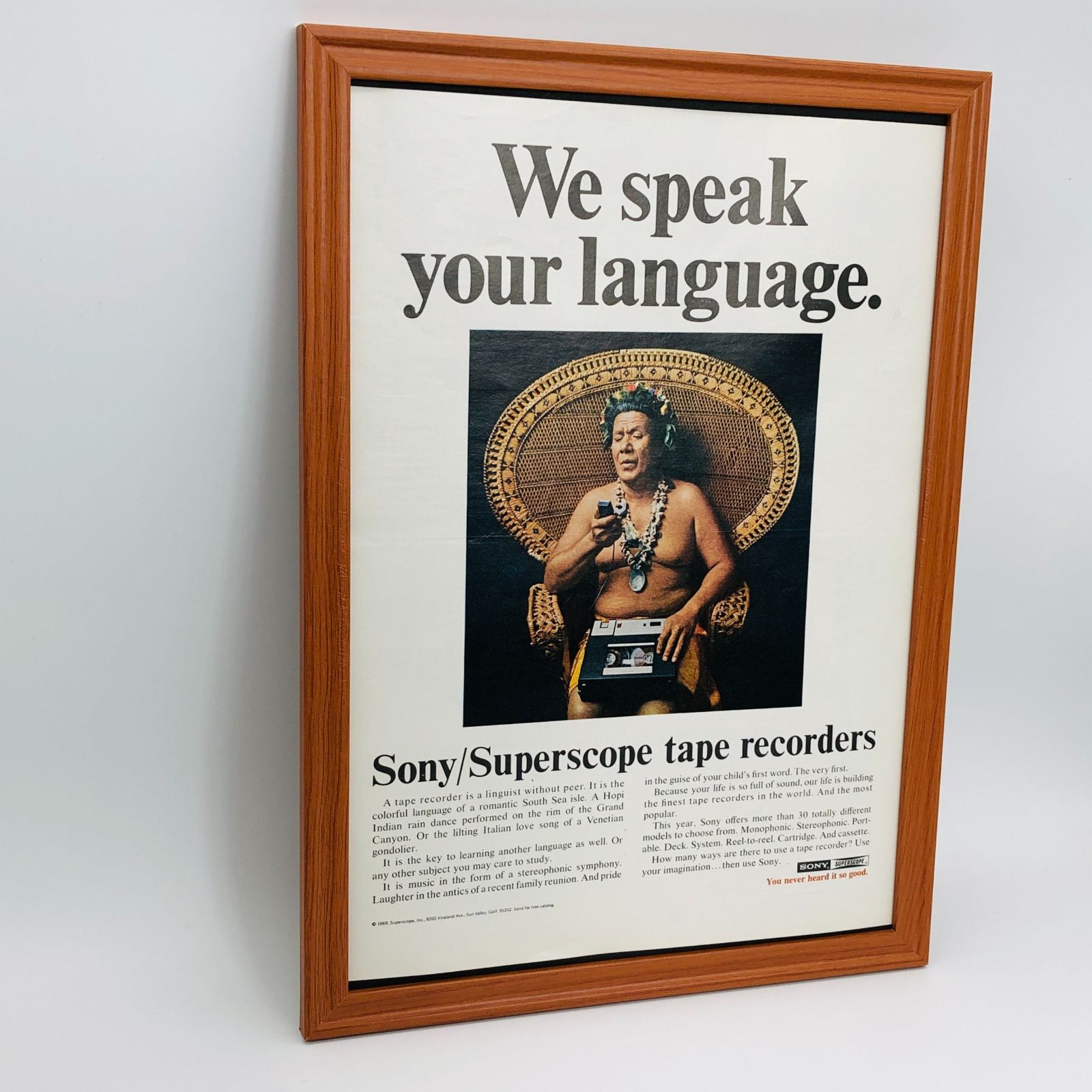 ビンテージ 広告 ポスター 『 ソニー テープレコーダー (SONY