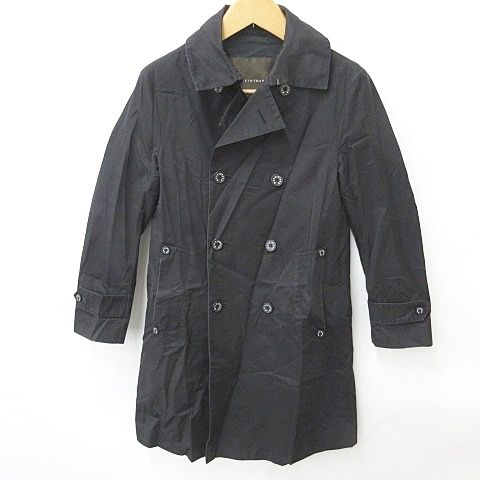 マッキントッシュ MACKINTOSH コート トレンチコート ステンカラー ダブル 無地 綿 コットン 黒 ブラック 36