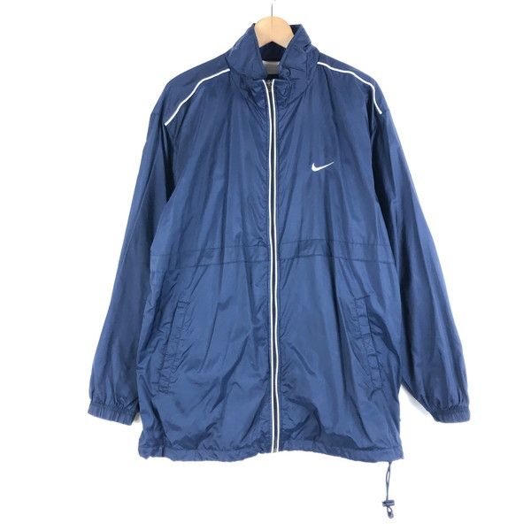 【古着】 NIKE ナイキ ナイロンジャケット パイピング ネイビー系 メンズXL 【中古】 n059015