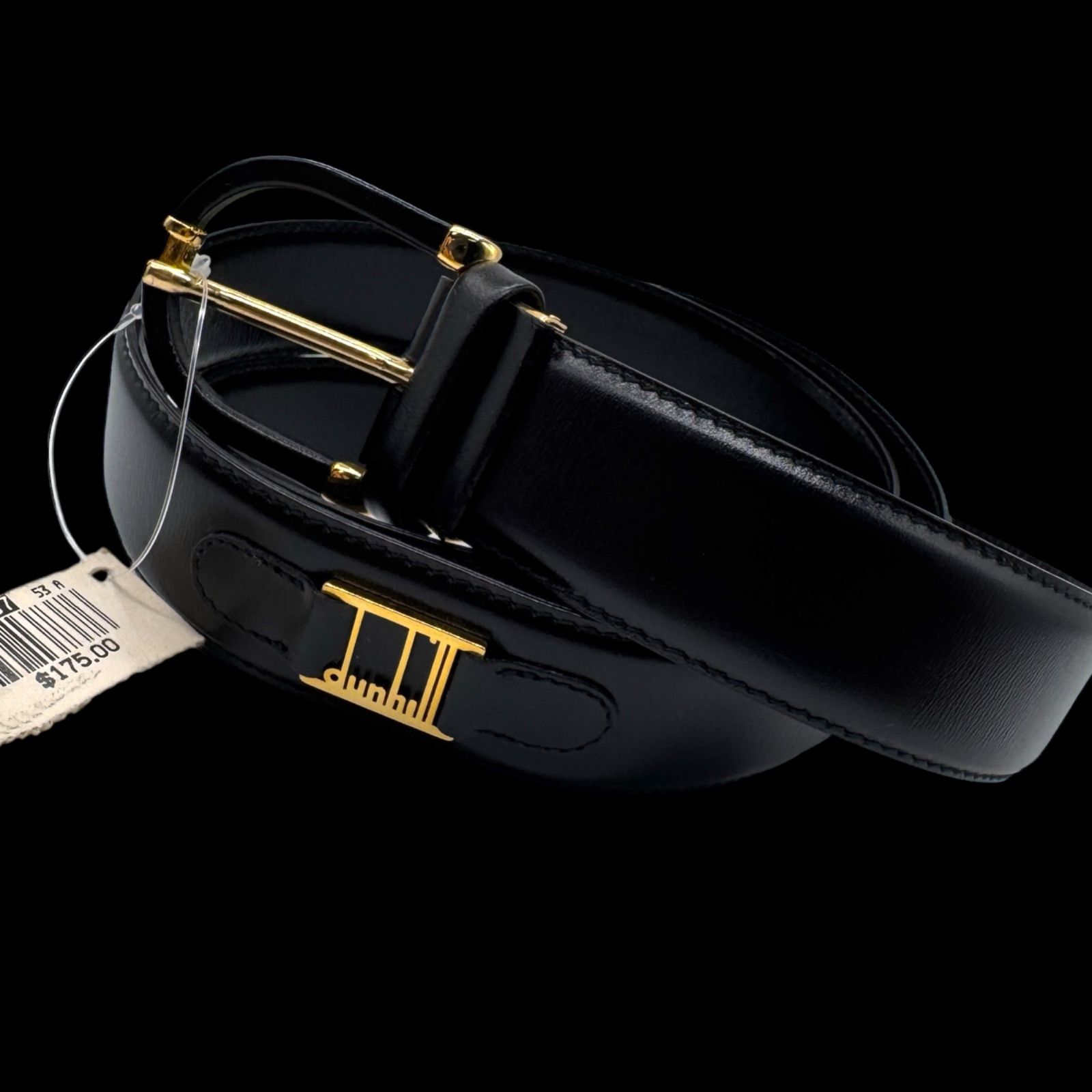 極美品　dunhill ダンヒル ベルト　ブラック　ゴールド 未使用品 極美品 dunhill ダンヒル レザーベルト ロゴ ゴールド