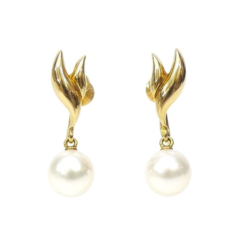 ミキモト MIKIMOTO 18金 パール イヤリング 真珠|ゴールド|K18YG