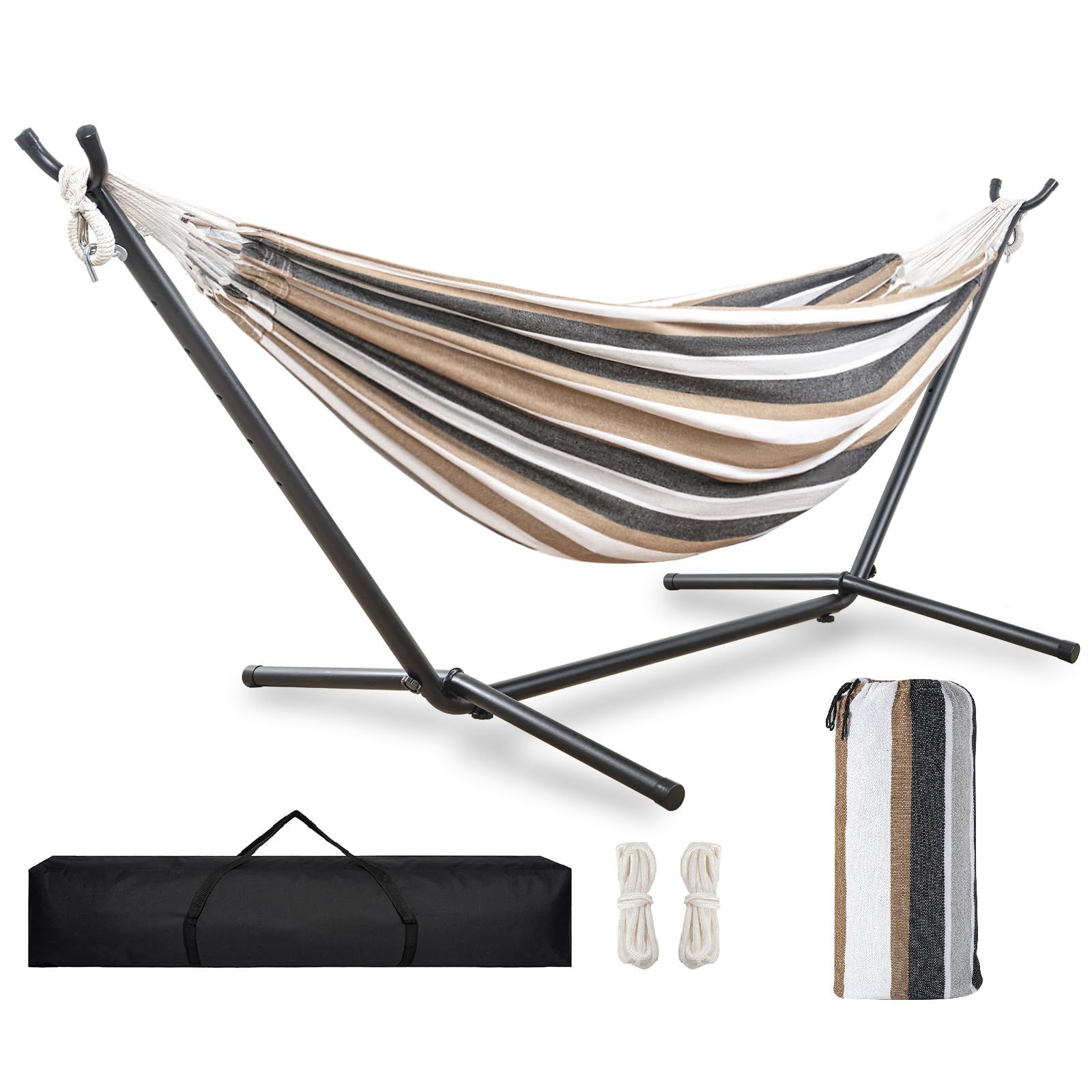 座面折り畳み式ハンギングチェア 自立式 リゾートチェア 椅子（1072