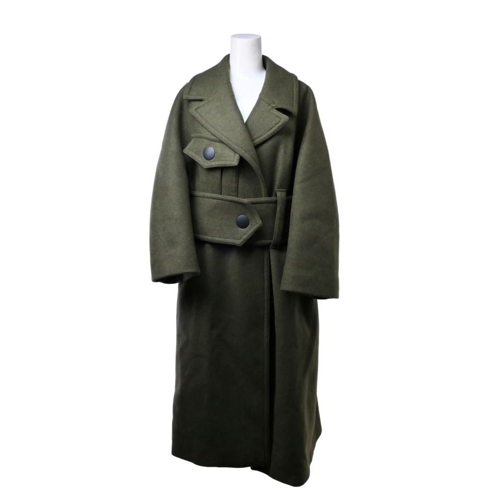 MARNI ベルト付き ウール混 ラップコート