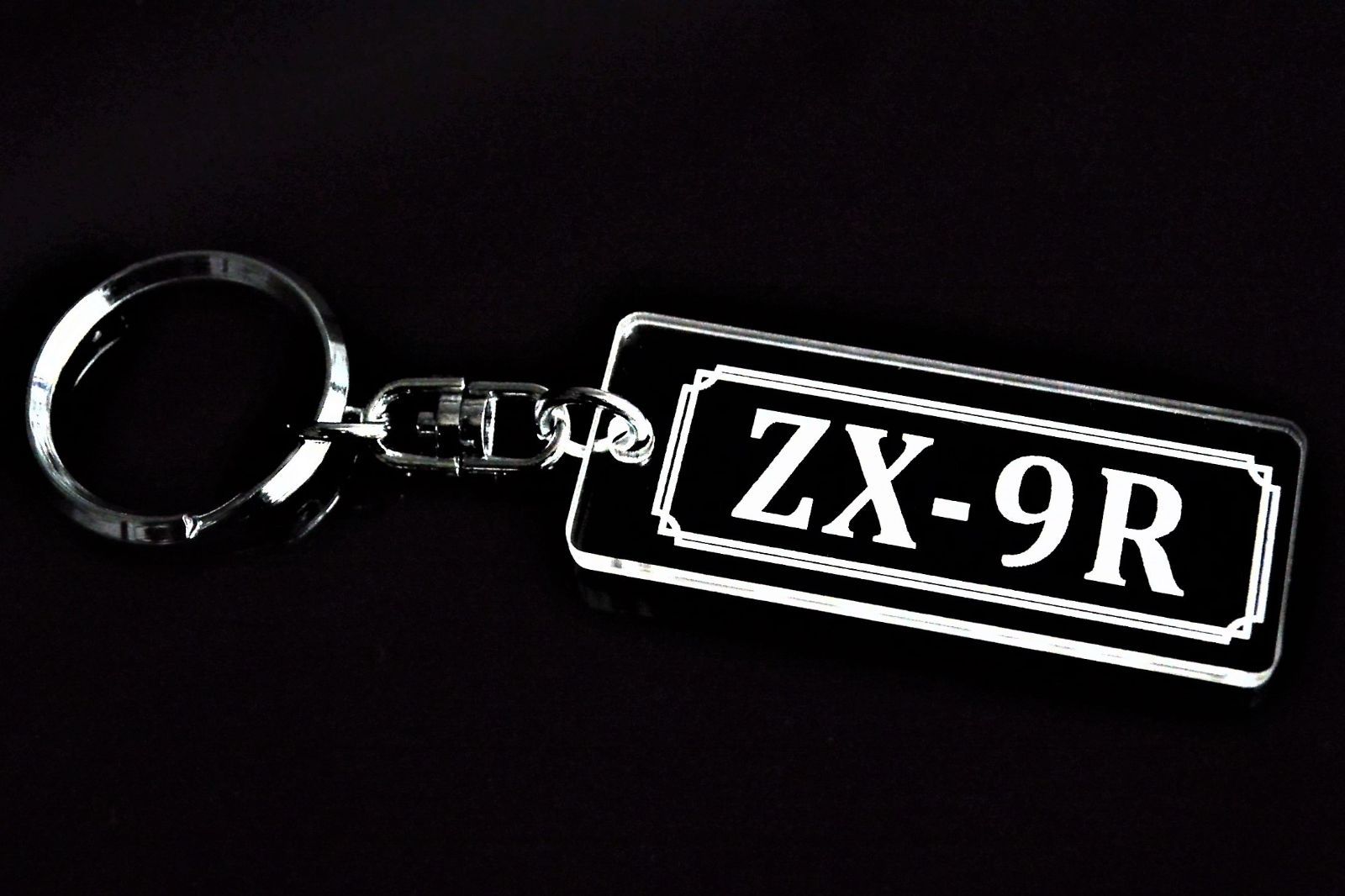 A-781 ZX-9R アクリル製 クリア 2重リング キーホルダー カスタム