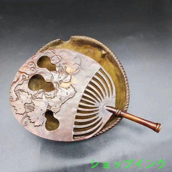 銅製 香炉 香道具 茶道具 装飾品 工芸品 置物 金竹蘿扇蓋香炉 茶道具 香道具 銅製 工芸品 美術品 置物 - メルカリ