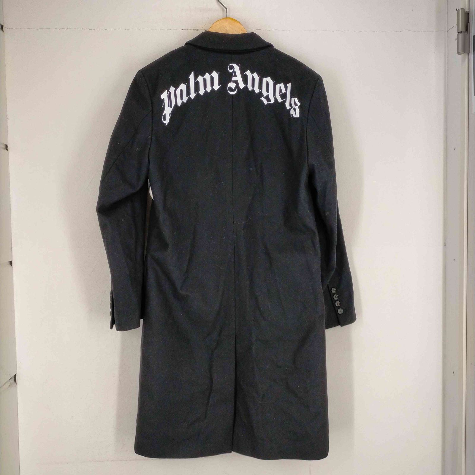 パームエンジェルス Palm Angels 背面ロゴ入りチェスターコート メンズ JPN：46