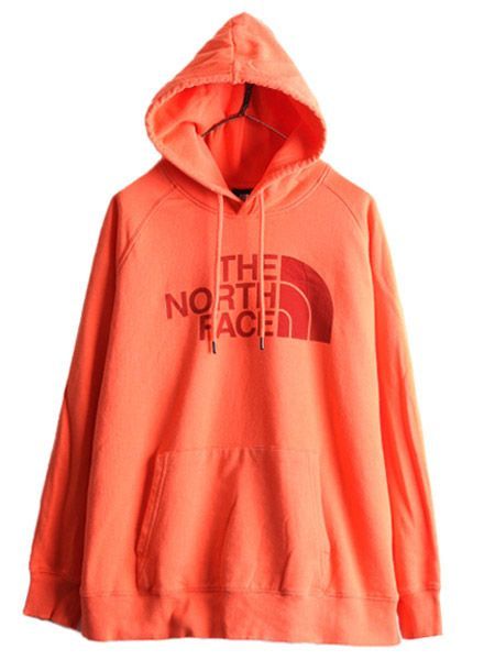 お得なクーポン配布中!】 ノースフェイス プリント スウェット フード パーカー レディース XL アウトドア The North Face  トレーナー プルオーバー 裏起毛 オレンジ - メルカリ