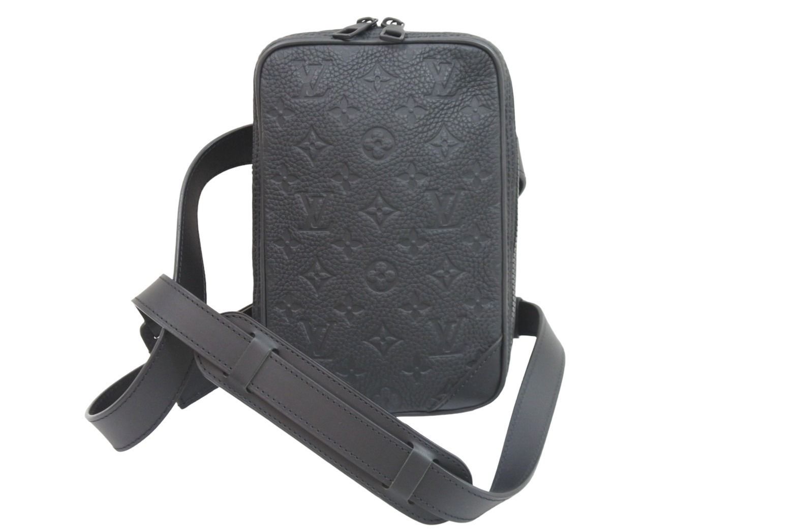 ルイヴィトン LOUIS VUITTON ユティリティ サイドバッグ M53298 モノグラム クロス ボディバッグ ショルダーバッグ トリヨン ブラック 美品