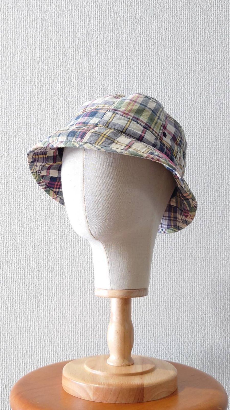 00’s J.CREW パッチワークチェック バケットハット S-M