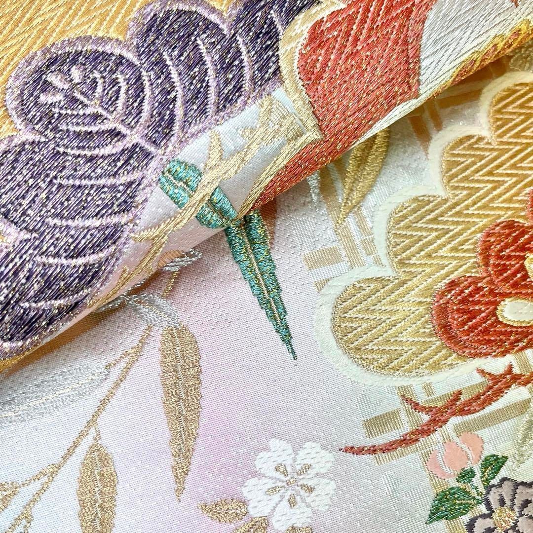 袋帯 珠宝麗華錦 辻が花 花菱模様 金色 柳煤竹色 O-4529 - 袋帯 袋帯 珠宝麗華錦 辻が花 花菱模様 金色 柳煤竹色 O-4529 - 袋帯