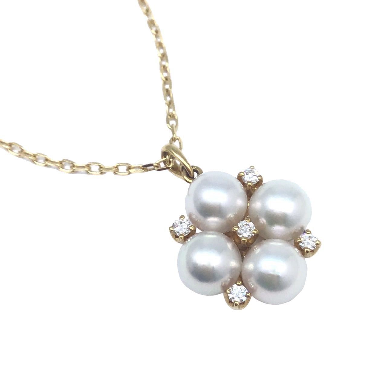 MIKIMOTO ミキモト 4Pパールネックレス 5Pダイヤモンド K18YG あこや真珠 アコヤパール ネックレス 宝飾品 アクセサリー 首飾り  レディース - メルカリ