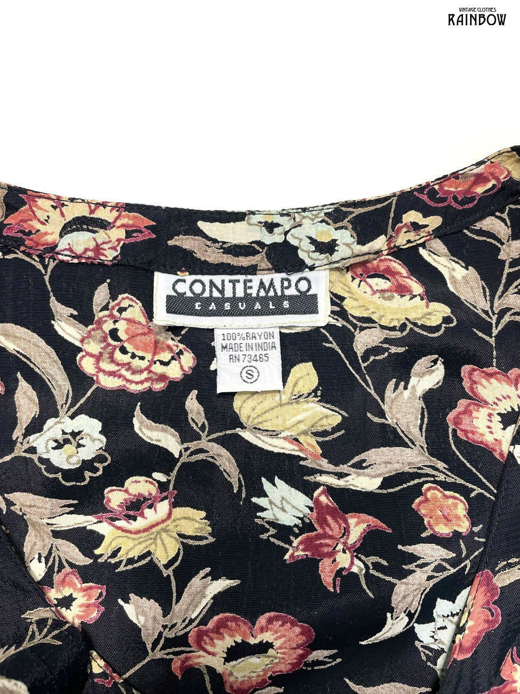 30%OFFセール】古着 90's CONTEMPO CASUALS 花柄 レーヨン ロング丈 