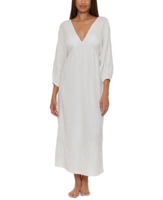 送料無料 トリーナターク レディース ワンピース トップス Women s Serene Cotton Gauze Back-Cutout Cover-Up Dress White