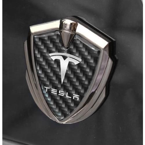 テスラ TESLAシルバーステッカー 車ロゴ エンブレム 3D立体 金属製 デカール 防水 両面テープ付き 簡単貼り付け 車の装飾 1枚 - メルカリ