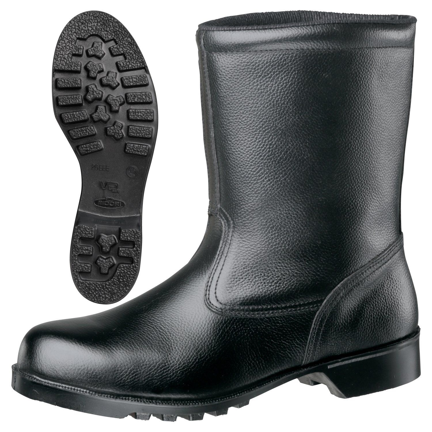 ミドリ安全 静電安全靴 JIS規格 半長靴 鋼製先芯 V2400N 静電 ブラック 25.5 cm ブラック 25.5 cm 3E