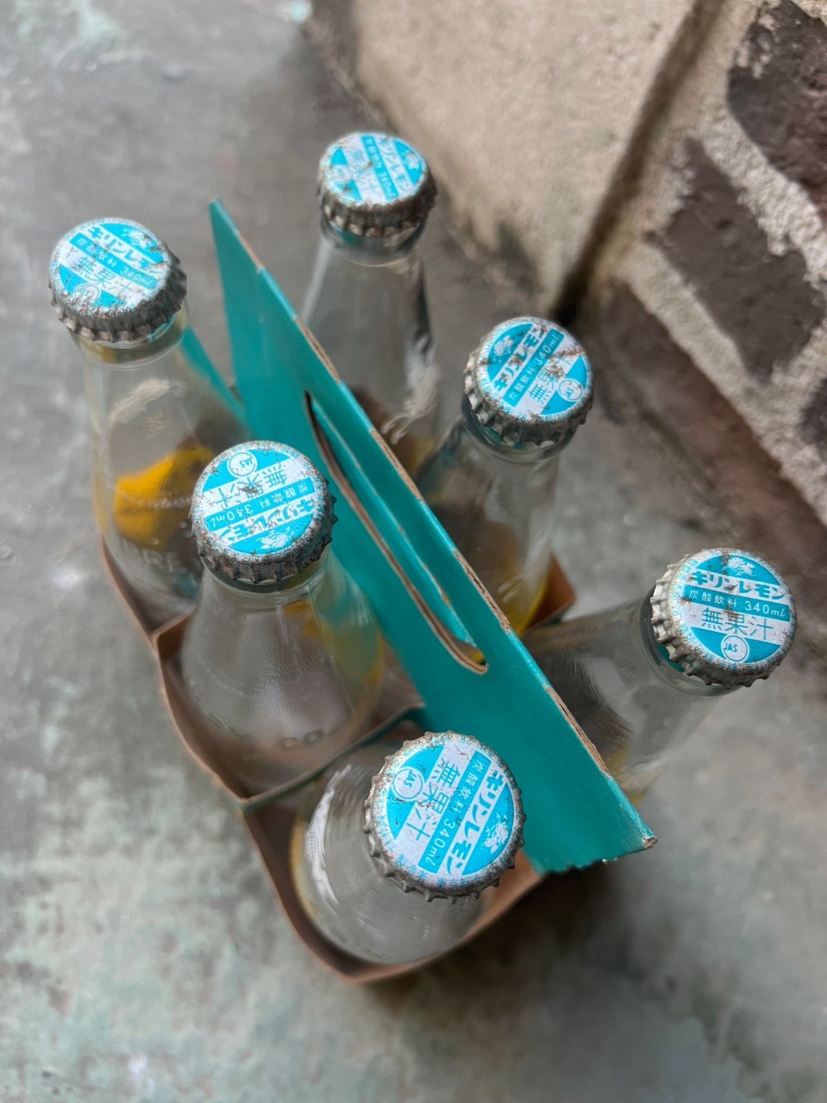 キリンレモン 栓付き6本 紙パッケージケース 昭和レトロ ビン 瓶 