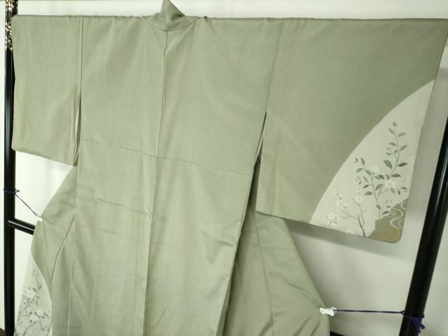 平和屋着物○本塩沢 訪問着 藤倉守正 やまだ織 流水枝梅 金彩 鈴乃屋