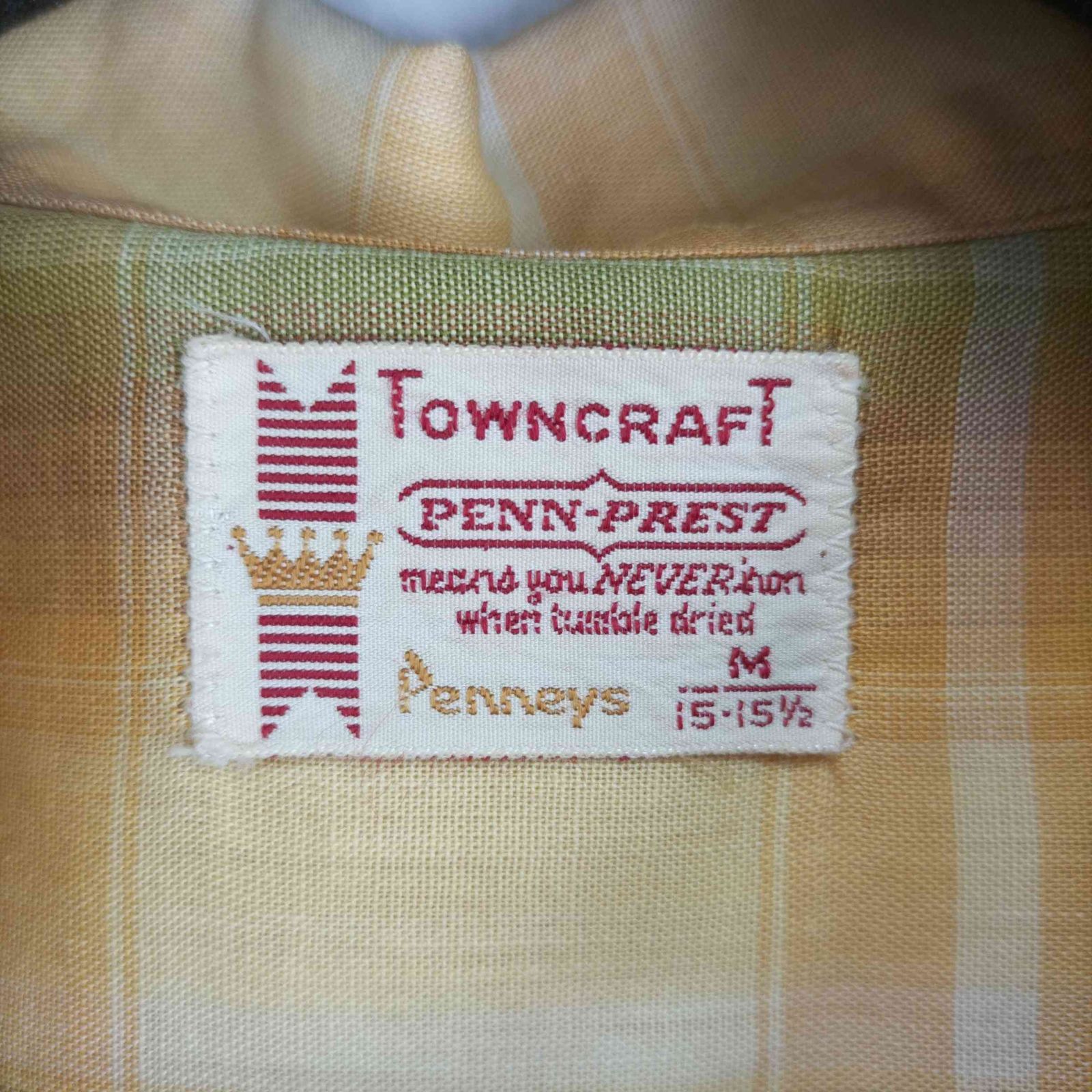 タウンクラフト TOWN CRAFT 60-70S PENN-PRESTタグ チェックL/Sシャツ