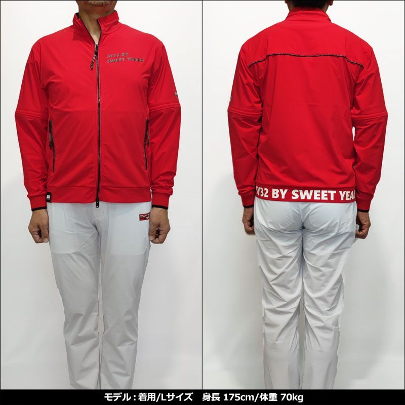 カラー・サイズ選択可】SY32 GOLF メンズ フルジップ 袖着脱式 長袖